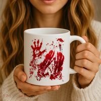 Bloody Handprint Red Hands Blood Splatter Zombie Outbreak Coffee Mug thumb 3