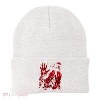 Bloody Handprint Red Hands Blood Splatter Zombie Outbreak Beanie thumb 0