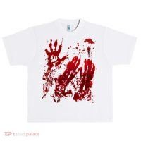 Bloody Handprint Red Hands Blood Splatter Zombie Outbreak Urban Oversized Heavyweight T-Shirt thumb 0