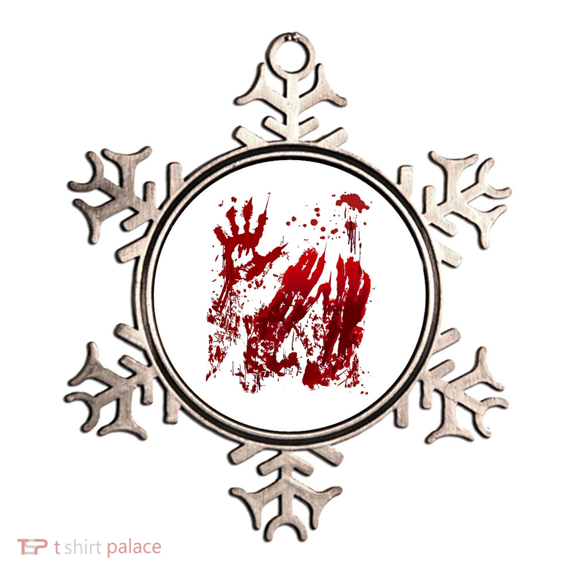 Bloody Handprint Red Hands Blood Splatter Zombie Outbreak Ornament
