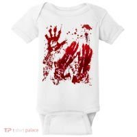 Bloody Handprint Red Hands Blood Splatter Zombie Outbreak Baby Bodysuit thumb 0