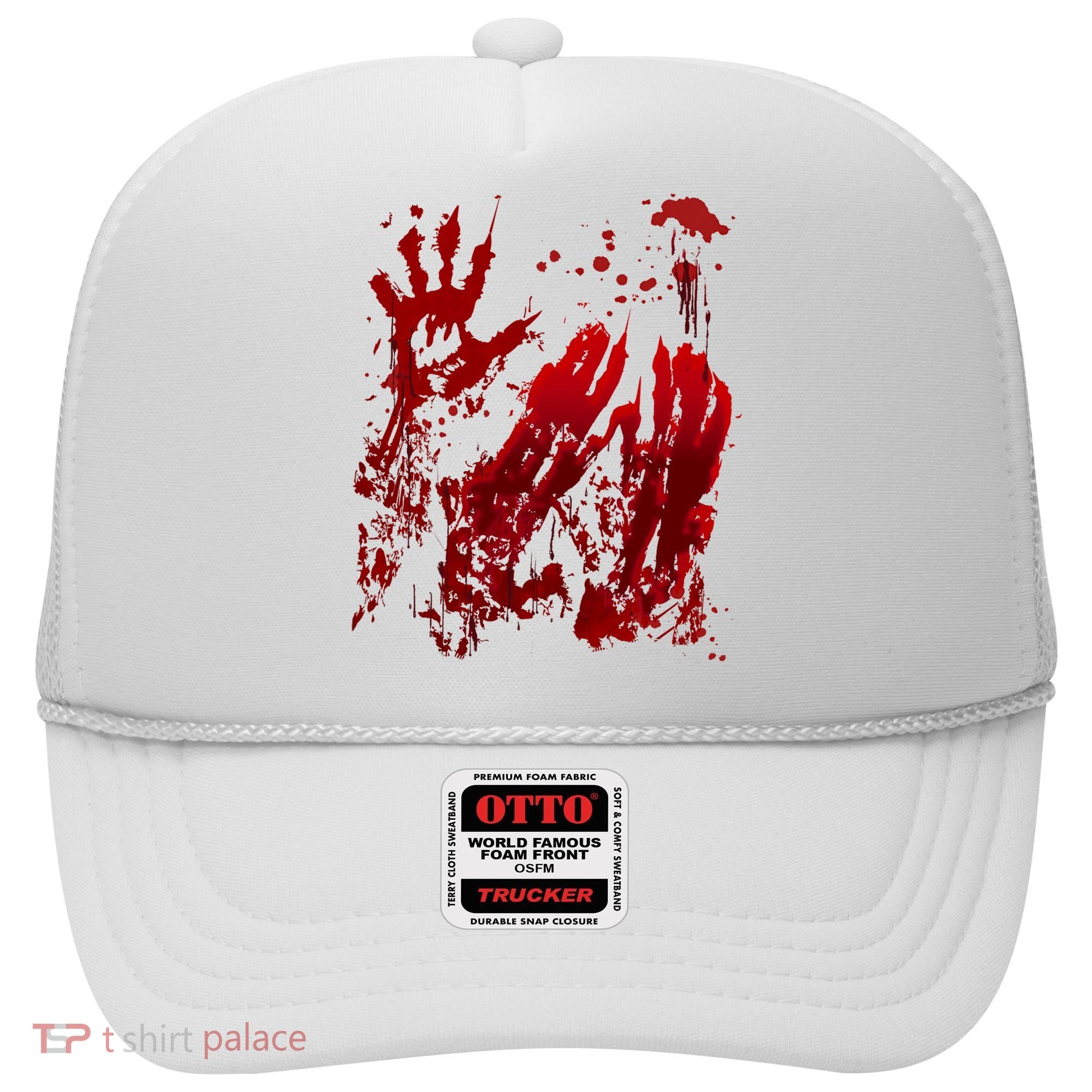 Bloody Handprint Red Hands Blood Splatter Zombie Outbreak Hat