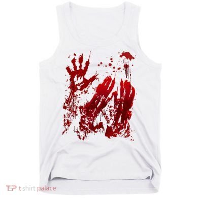 Bloody Handprint Red Hands Blood Splatter Zombie Outbreak Tank Top