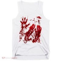 Bloody Handprint Red Hands Blood Splatter Zombie Outbreak Tank Top thumb 0