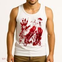 Bloody Handprint Red Hands Blood Splatter Zombie Outbreak Tank Top thumb 3