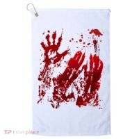 Bloody Handprint Red Hands Blood Splatter Zombie Outbreak Golf Towel thumb 0