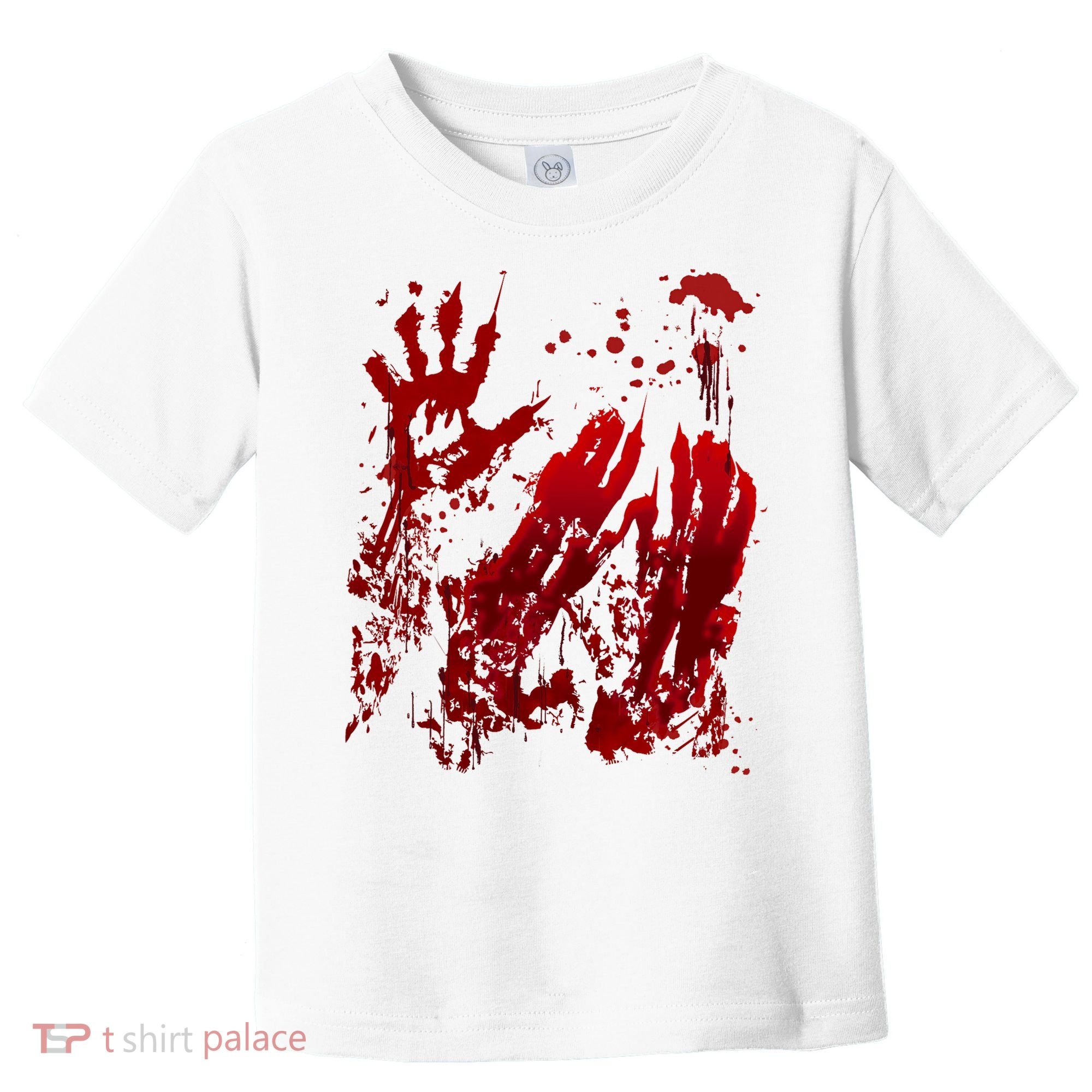 Bloody Handprint Red Hands Blood Splatter Zombie Outbreak Toddler T-Shirt