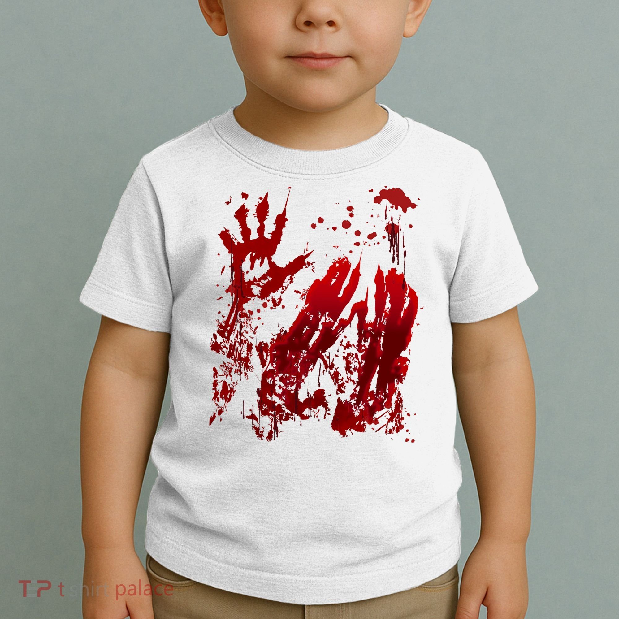 Bloody Handprint Red Hands Blood Splatter Zombie Outbreak Toddler T-Shirt
