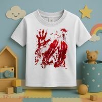 Bloody Handprint Red Hands Blood Splatter Zombie Outbreak Toddler T-Shirt thumb 3