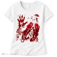 Bloody Handprint Red Hands Blood Splatter Zombie Outbreak Women's T-Shirt thumb 0