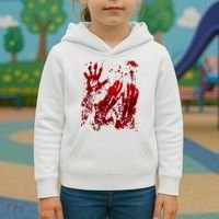 Bloody Handprint Red Hands Blood Splatter Zombie Outbreak Kids Hoodie thumb 3