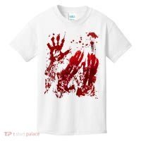 Bloody Handprint Red Hands Blood Splatter Zombie Outbreak Kids T-Shirt thumb 0