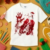 Bloody Handprint Red Hands Blood Splatter Zombie Outbreak Kids T-Shirt thumb 3