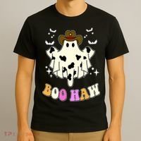 Boo Haw Retro Western Halloween T-Shirt thumb 3