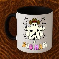 Boo Haw Retro Western Halloween Coffee Mug thumb 2