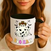 Boo Haw Retro Western Halloween Coffee Mug thumb 3