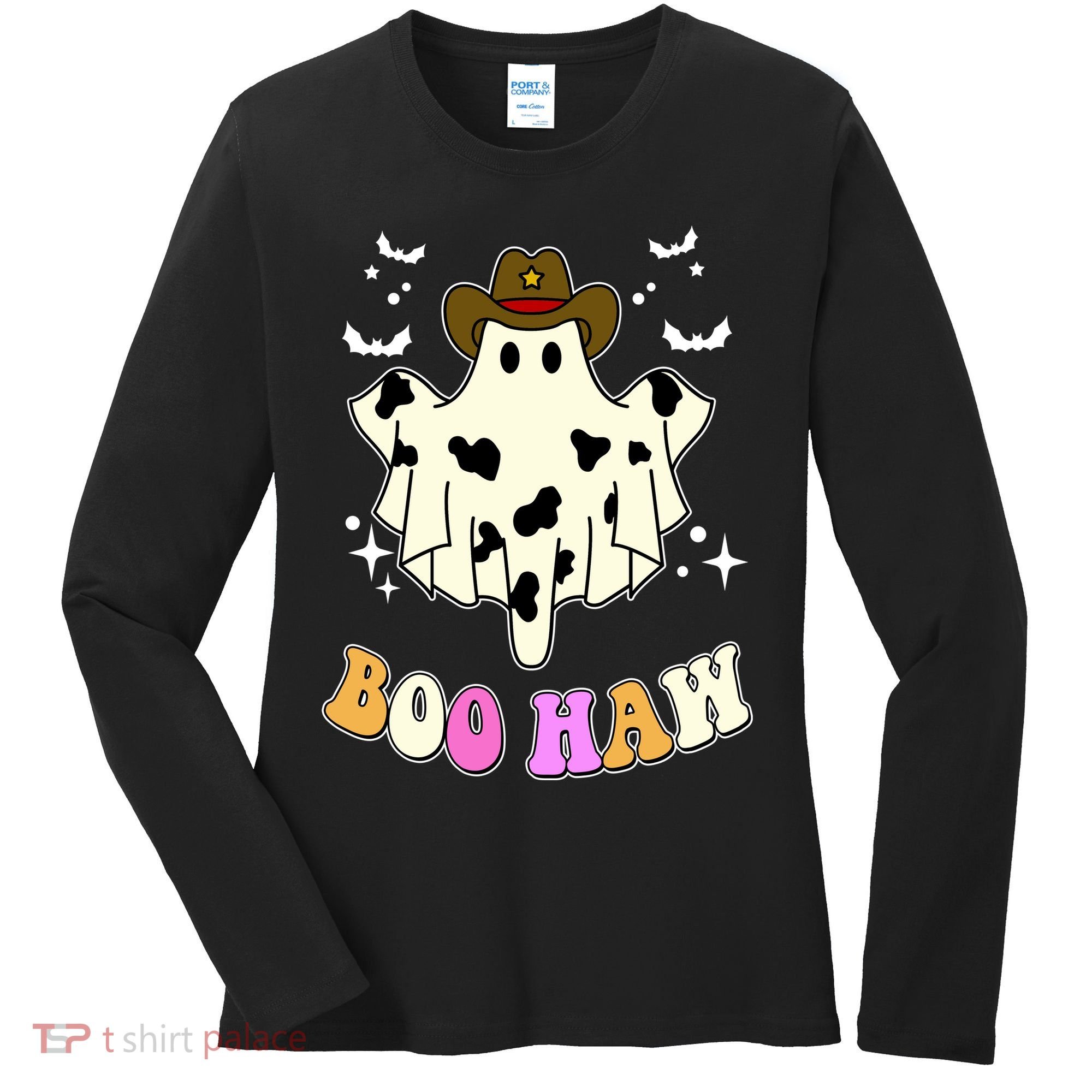 Boo Haw Retro Western Halloween Women's Long Sleeve Shirt