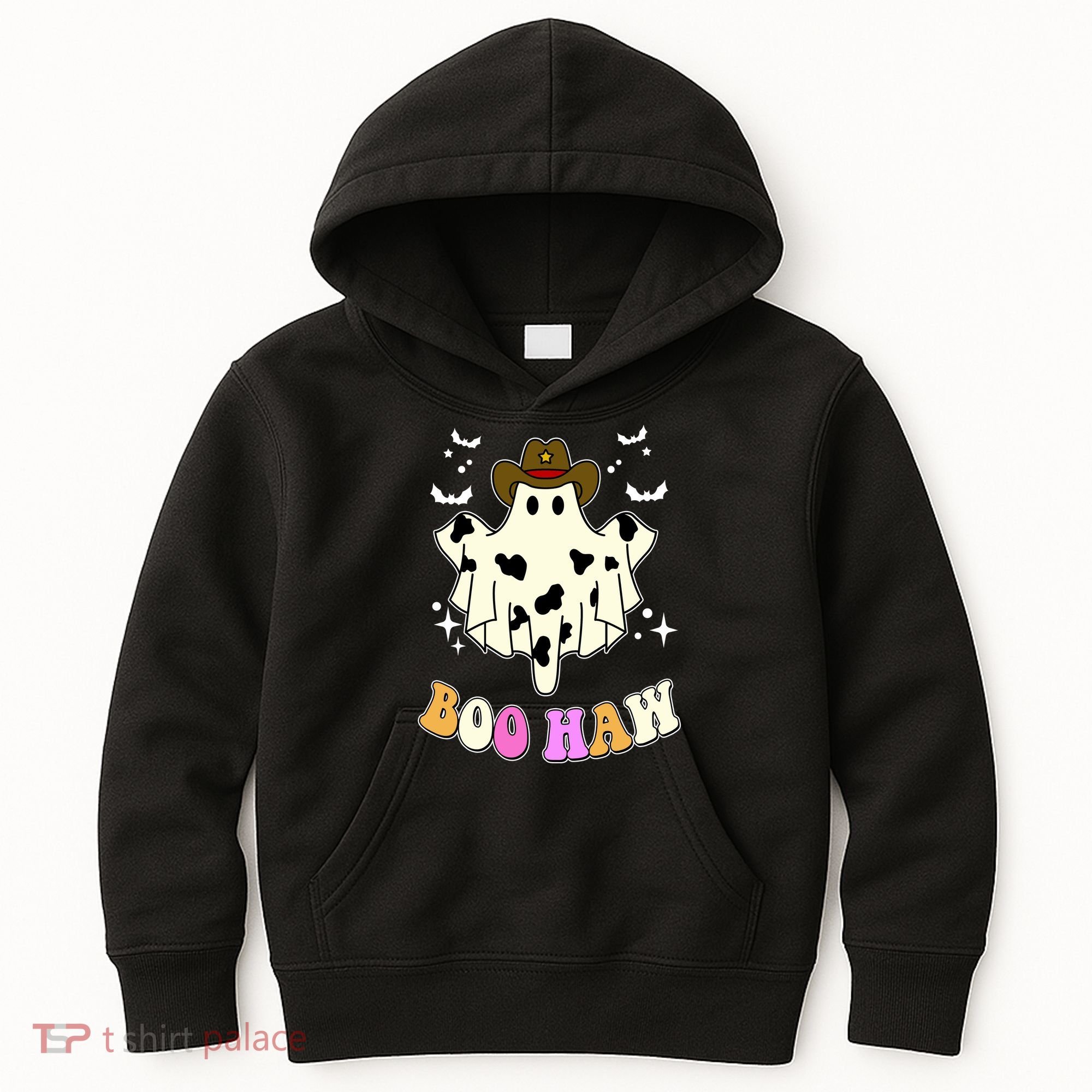 Boo Haw Retro Western Halloween Kids Hoodie