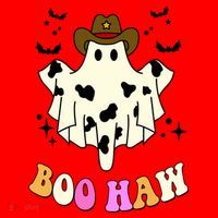 Boo Haw Retro Western Halloween Santa Hat thumb 1