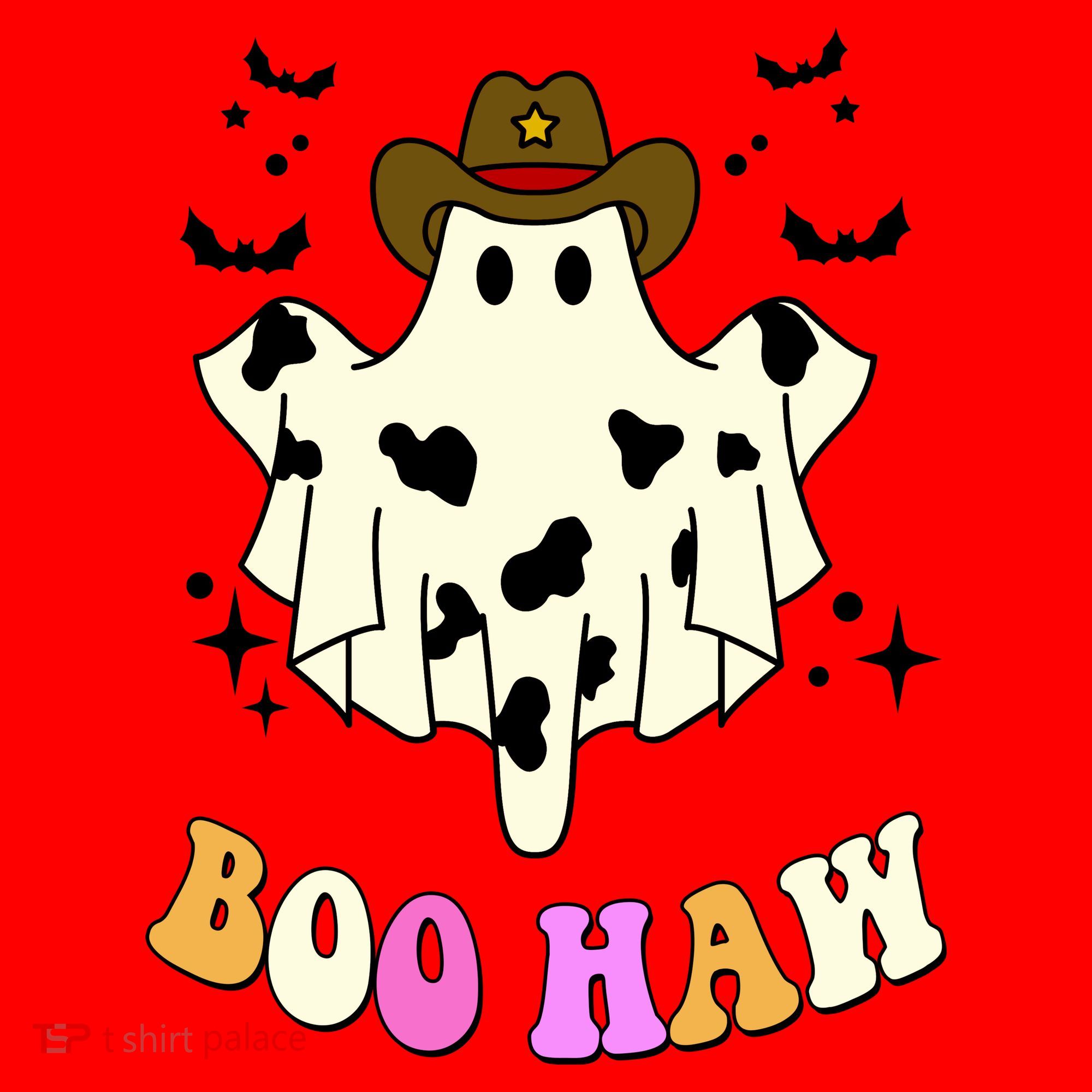 Boo Haw Retro Western Halloween Santa Hat