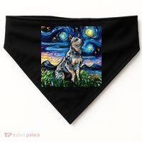 Blue Heeler Starry Night Australian Cattle Dog Art By Aja Cute Gift USA-Made Doggie Bandana thumb 0