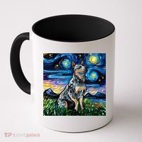 Blue Heeler Starry Night Australian Cattle Dog Art By Aja Cute Gift Coffee Mug thumb 0