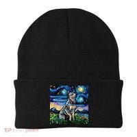Blue Heeler Starry Night Australian Cattle Dog Art By Aja Cute Gift Beanie thumb 0