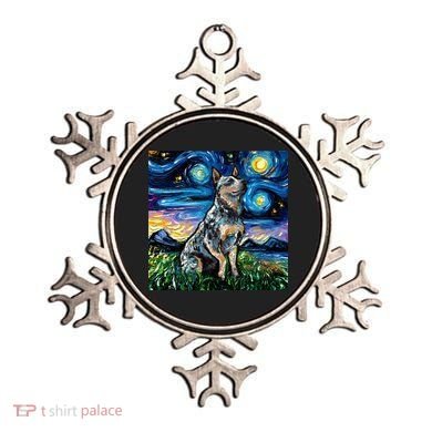 Blue Heeler Starry Night Australian Cattle Dog Art By Aja Cute Gift Ornament