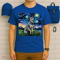 Blue Heeler Starry Night Australian Cattle Dog Art By Aja Cute Gift T-Shirt thumb 6