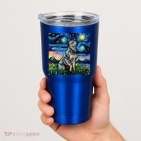 Blue Heeler Starry Night Australian Cattle Dog Art By Aja Cute Gift Tumbler thumb 2