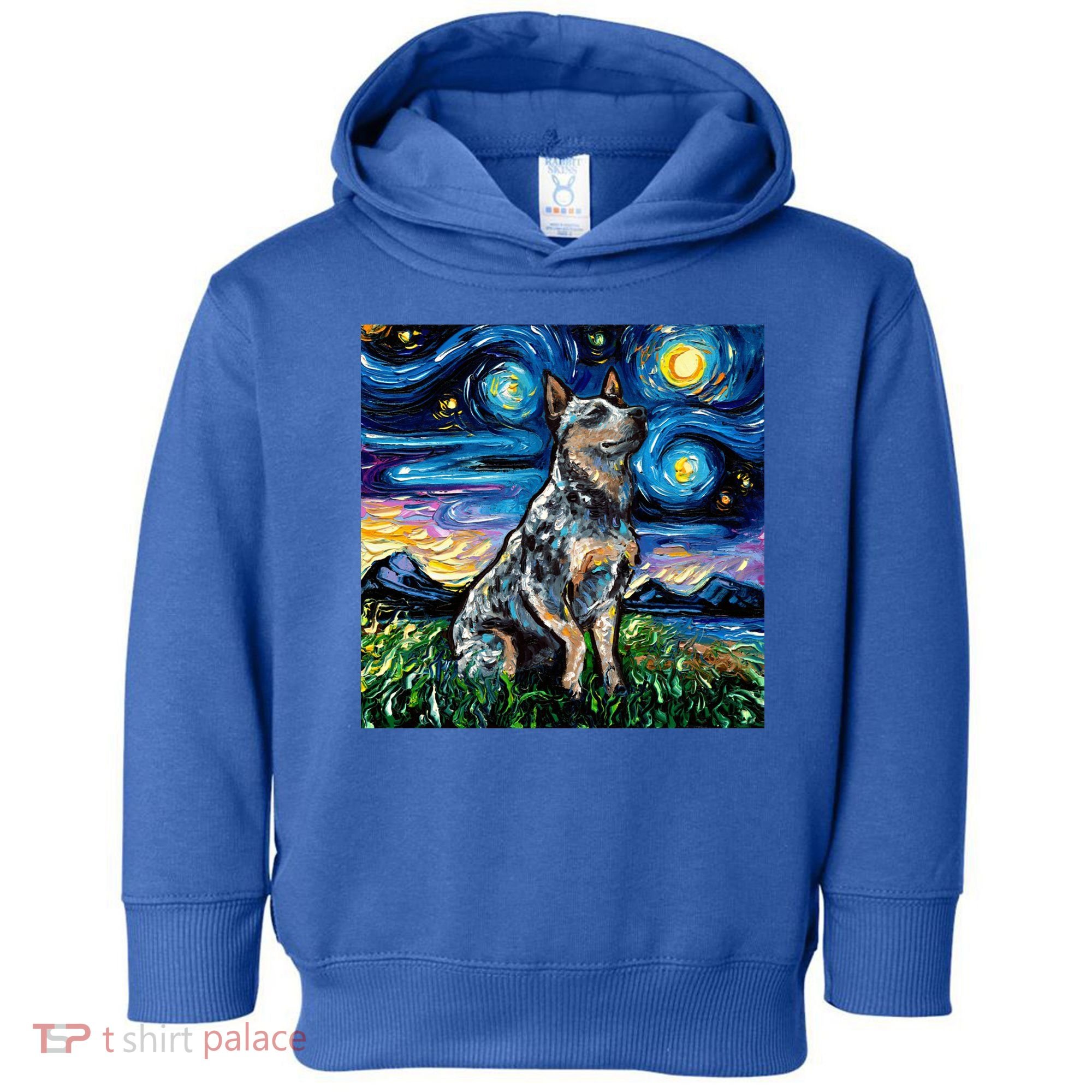 Blue Heeler Starry Night Australian Cattle Dog Art By Aja Cute Gift Toddler Hoodie