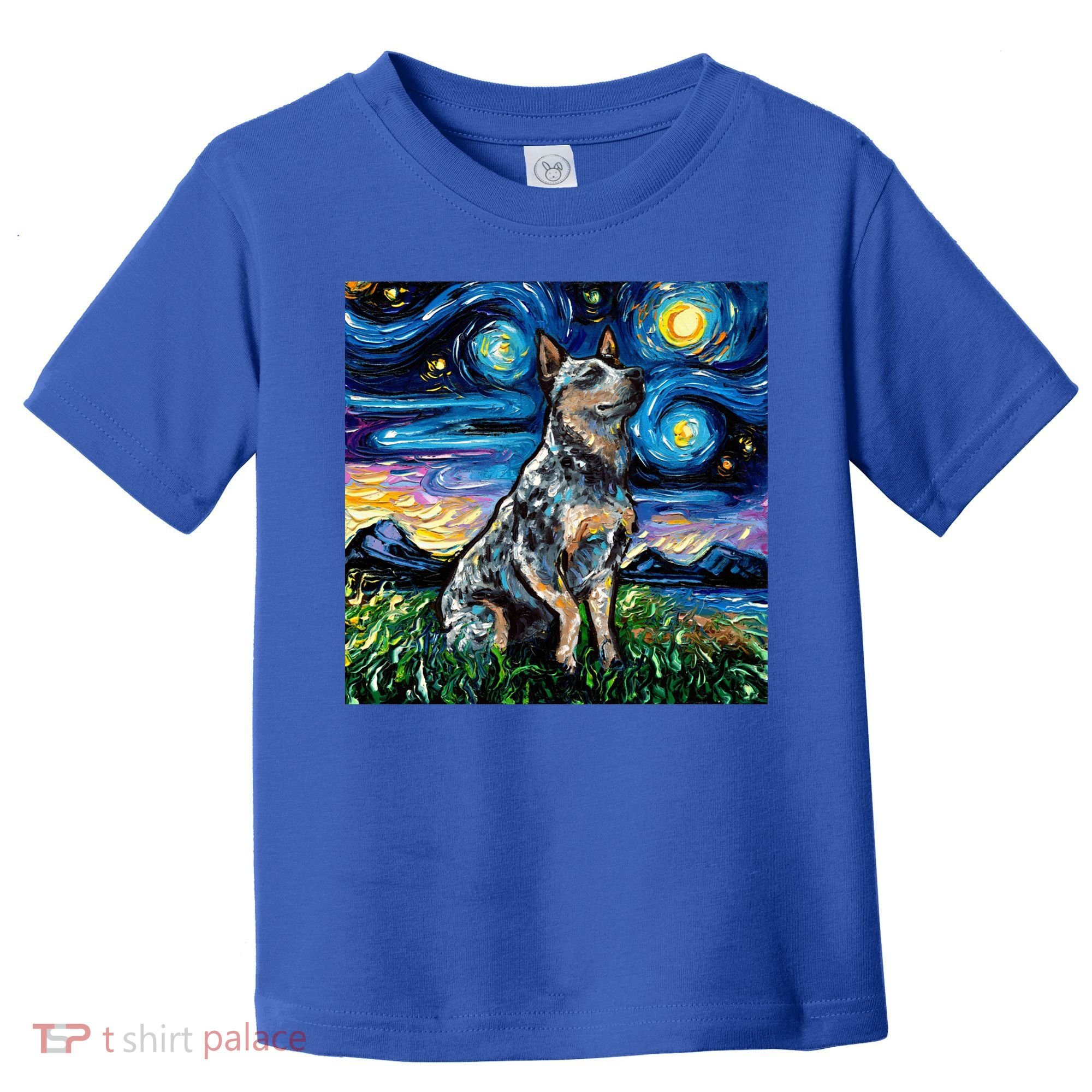 Blue Heeler Starry Night Australian Cattle Dog Art By Aja Cute Gift Toddler T-Shirt
