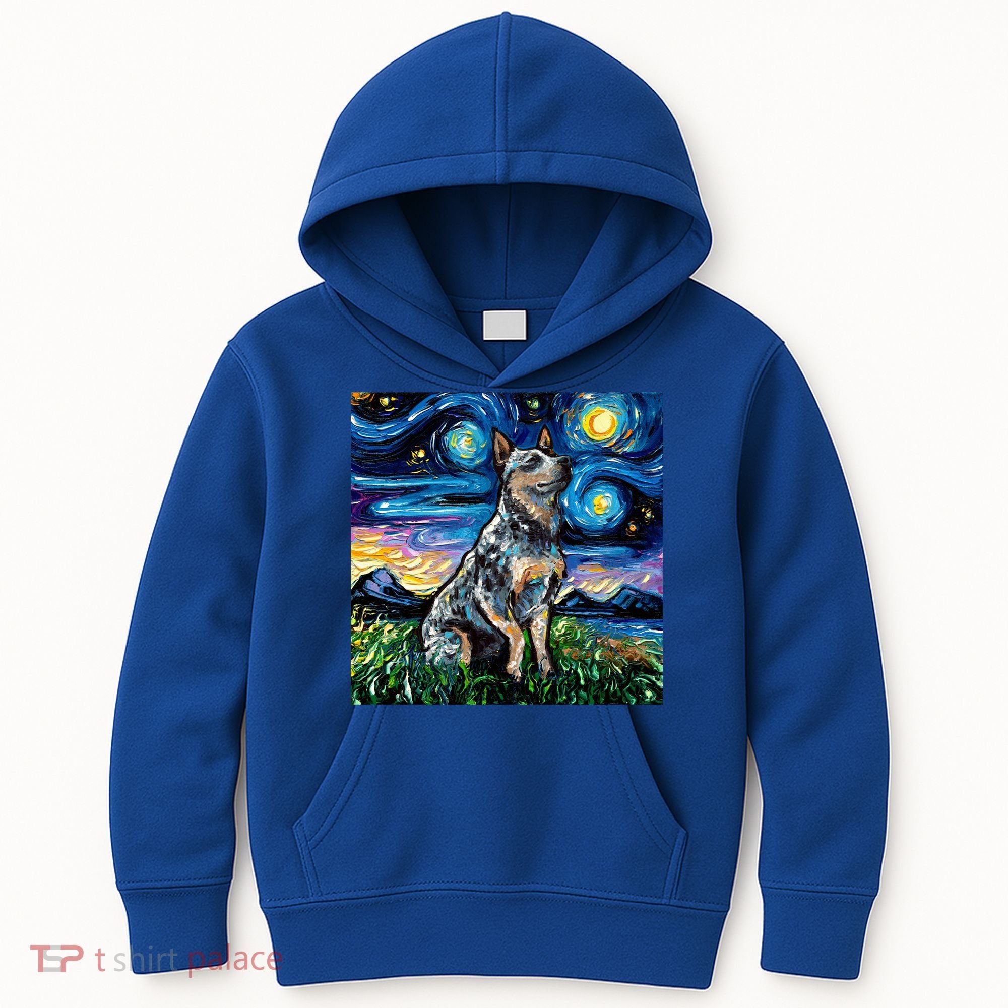 Blue Heeler Starry Night Australian Cattle Dog Art By Aja Cute Gift Kids Hoodie
