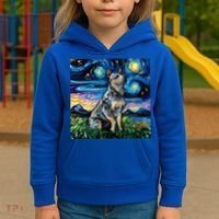 Blue Heeler Starry Night Australian Cattle Dog Art By Aja Cute Gift Kids Hoodie thumb 3