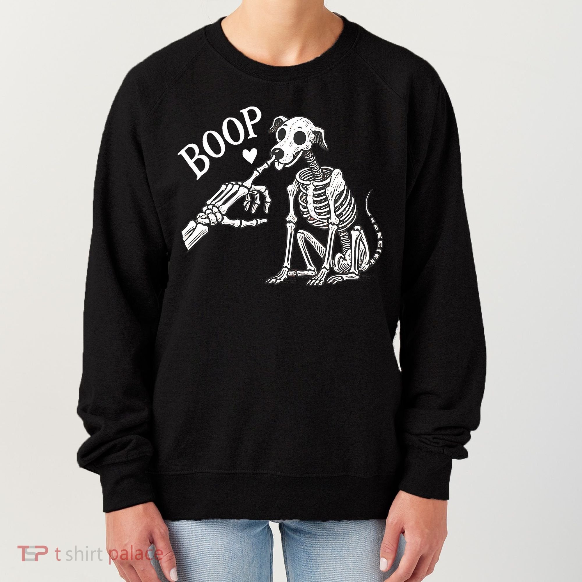 Boop Hand Skeleton And Dog Women's Sweatshirt