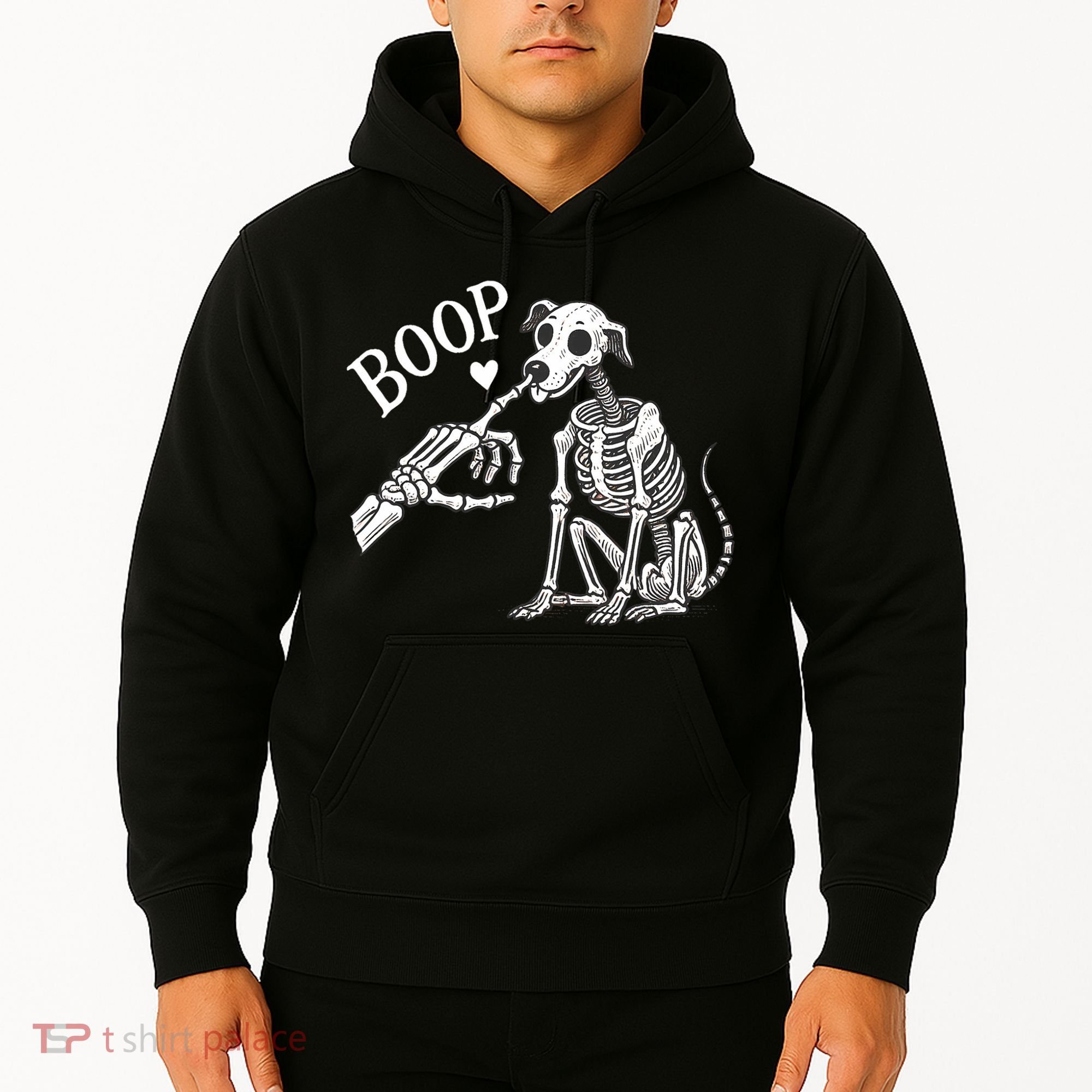 Boop Hand Skeleton And Dog Hoodie