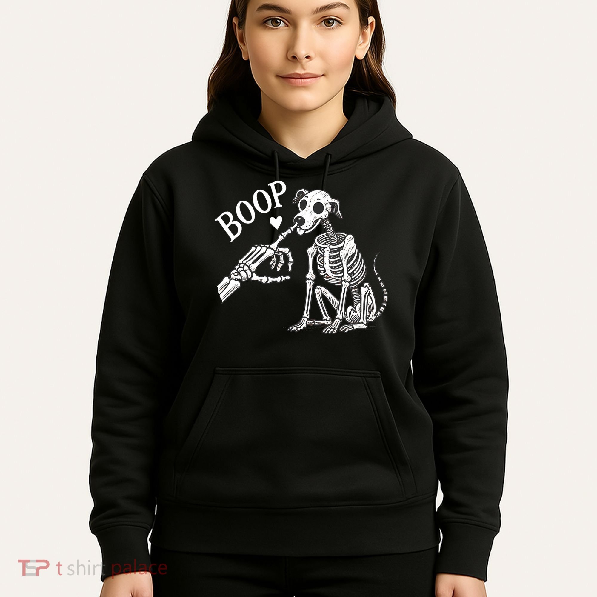 Boop Hand Skeleton And Dog Hoodie