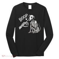 Boop Hand Skeleton And Dog Long Sleeve Shirt thumb 0