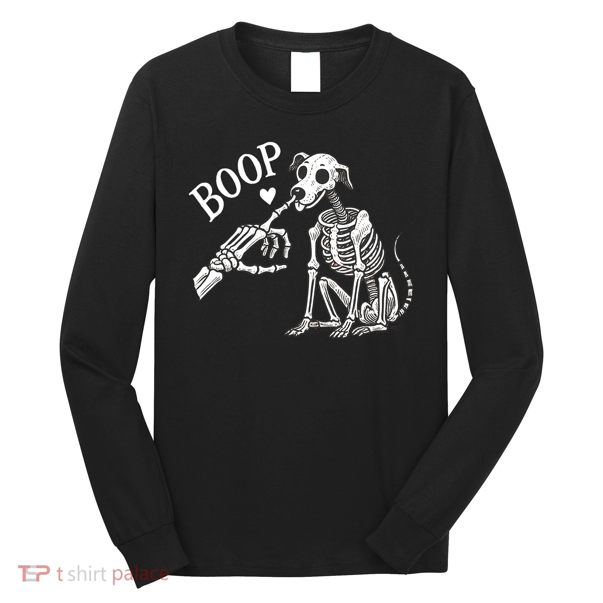 Boop Hand Skeleton And Dog Long Sleeve Shirt