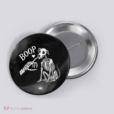 Boop Hand Skeleton And Dog Button