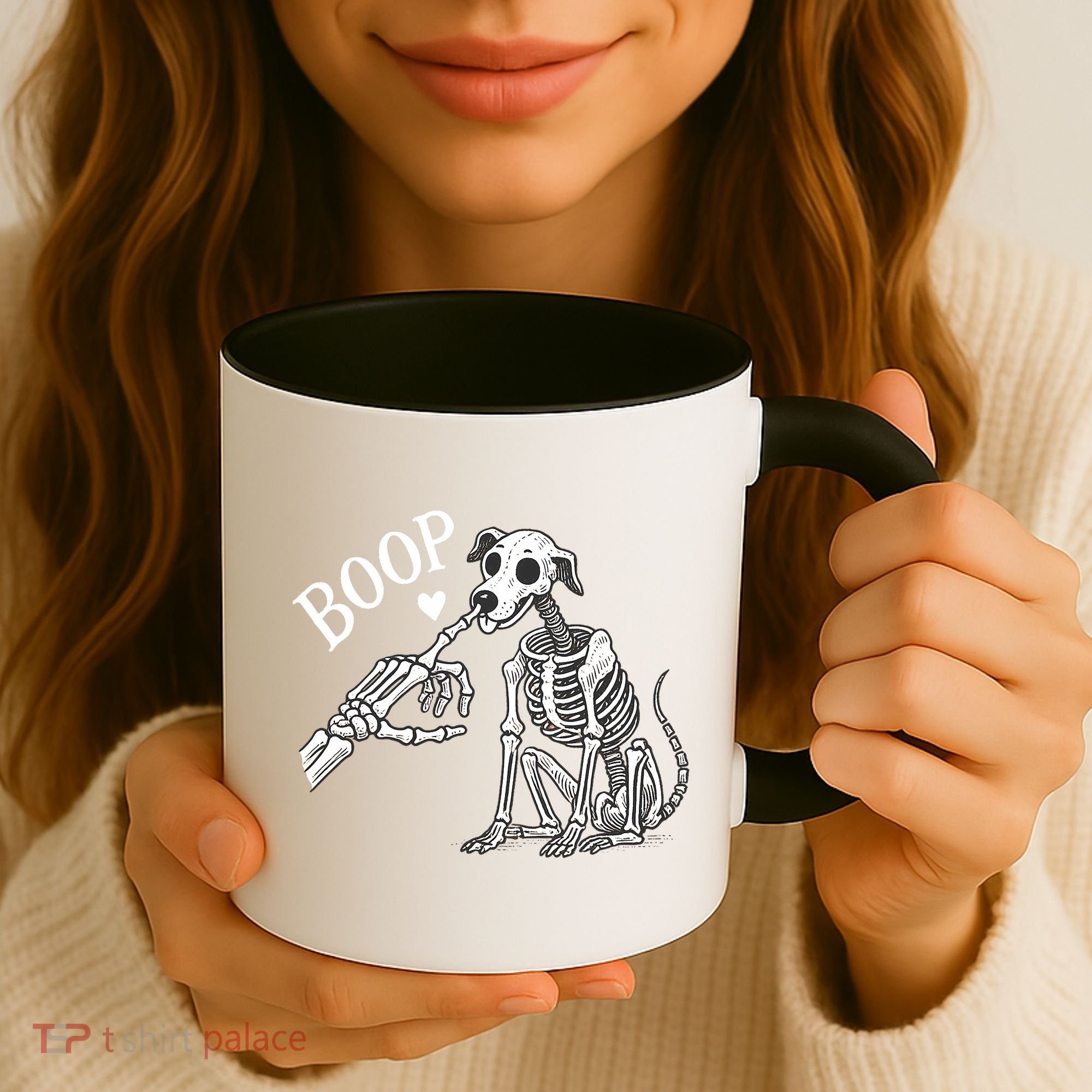Boop Hand Skeleton And Dog Coffee Mug