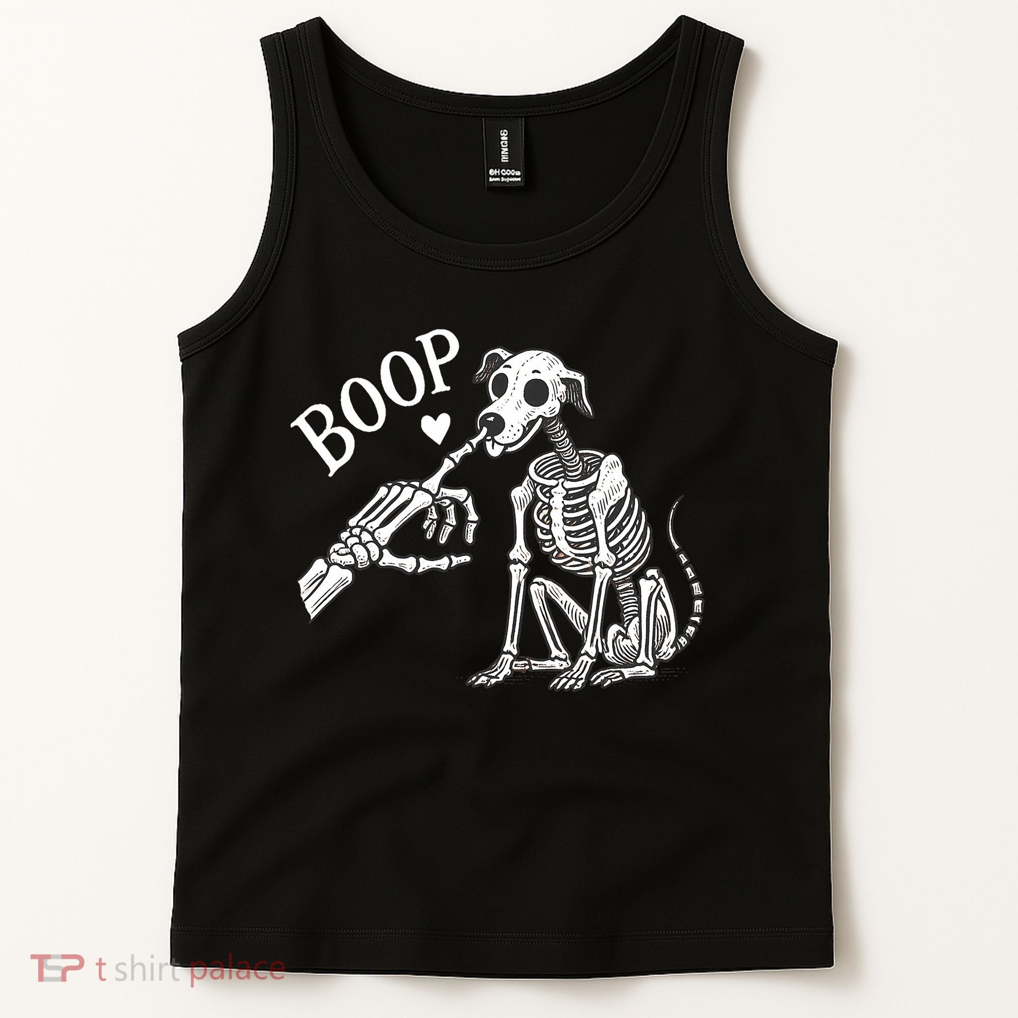 Boop Hand Skeleton And Dog Tank Top