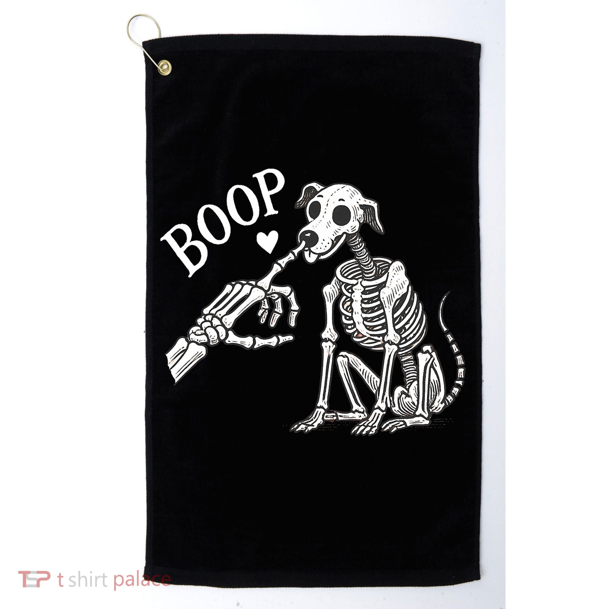 Boop Hand Skeleton And Dog Golf Towel