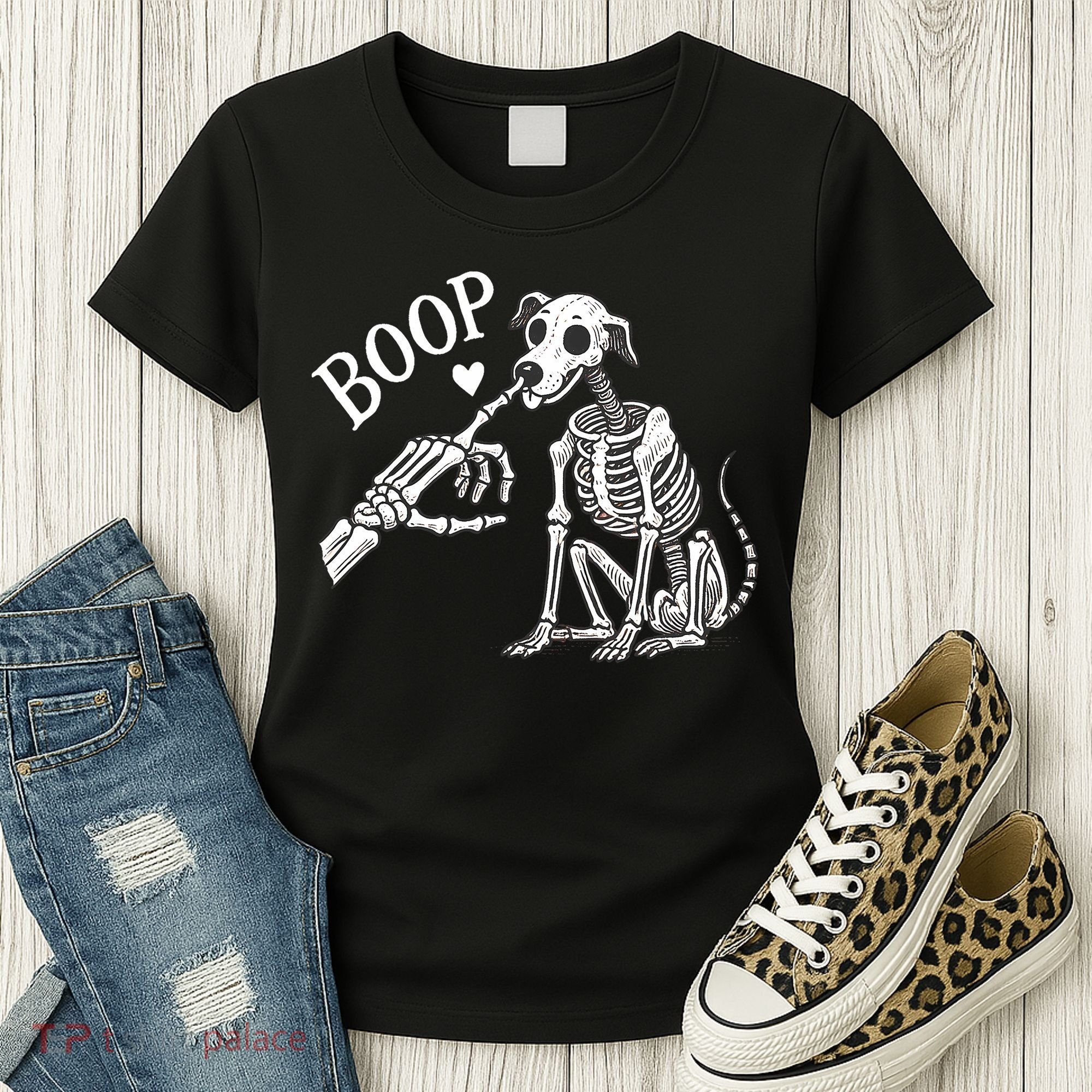 Boop Hand Skeleton And Dog Women's T-Shirt