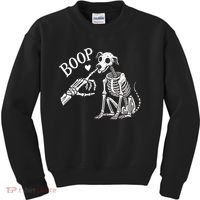 Boop Hand Skeleton And Dog Kids Sweatshirt thumb 0