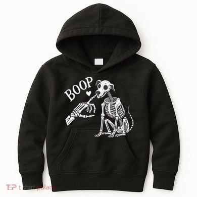 Boop Hand Skeleton And Dog Kids Hoodie