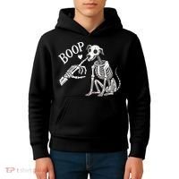 Boop Hand Skeleton And Dog Kids Hoodie thumb 4