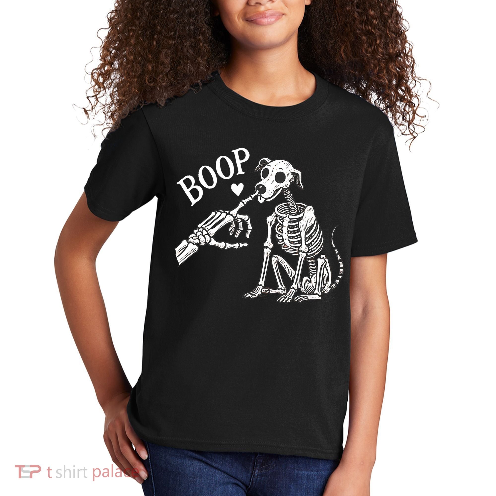 Boop Hand Skeleton And Dog Kids T-Shirt