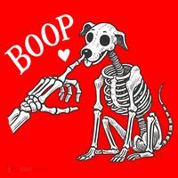 Boop Hand Skeleton And Dog Santa Hat thumb 1