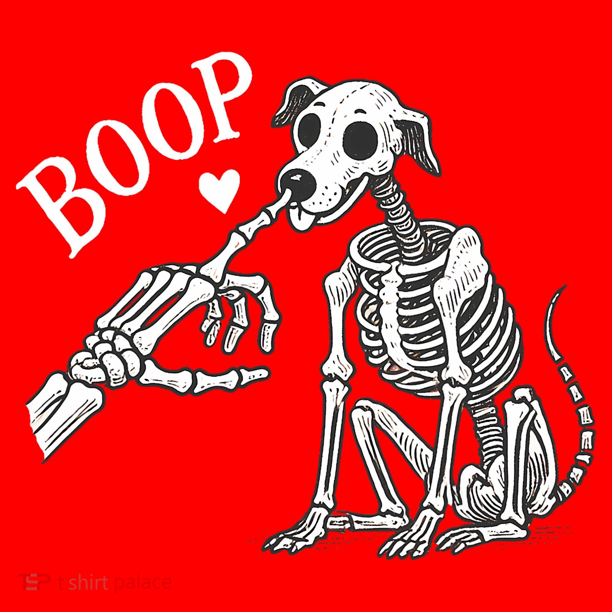 Boop Hand Skeleton And Dog Santa Hat